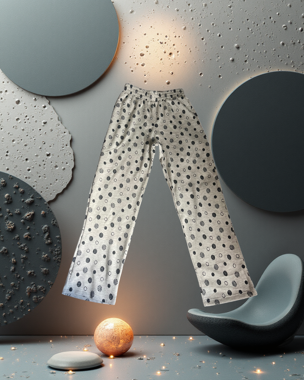 Black and White Dotted Pyjama Set