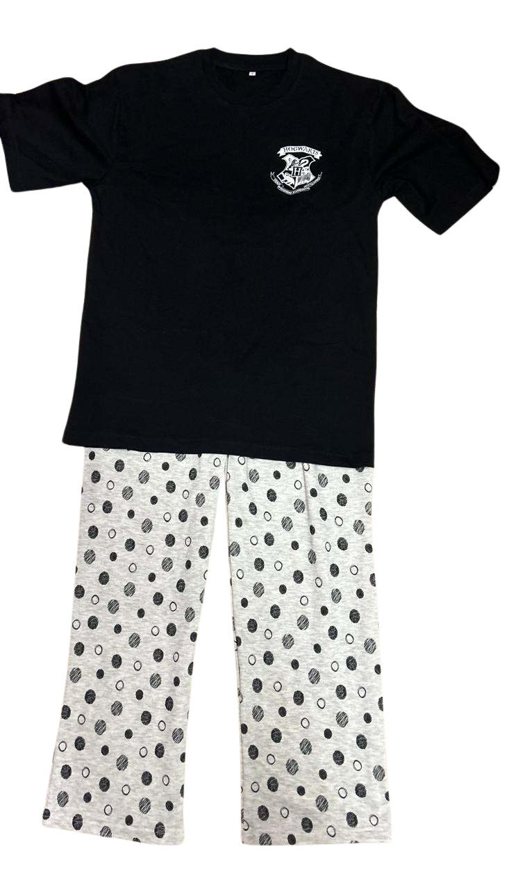 Black and White Dotted Pyjama Set