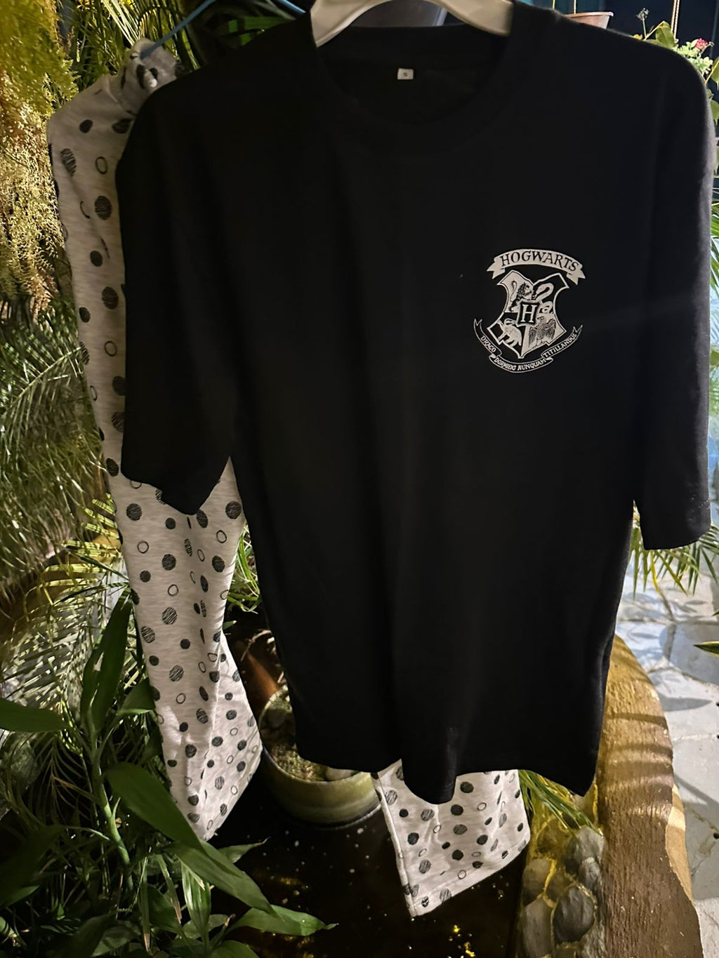 Black and White Dotted Pyjama Set